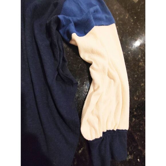 CARE FP WOULD YOU RATHER FREE PEOPLE TEE L/S NWT SZ M NAVY - Picture 12 of 13